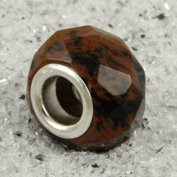 Edelstein-Bead Mahagoniobsidian facettiert