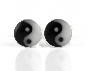 Motivohrstecker Yin Yang 925er Sterlingsilber