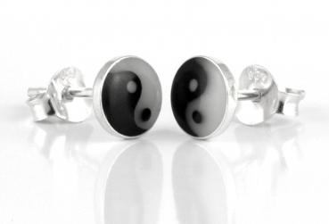 Motivohrstecker Yin Yang 925er Sterlingsilber