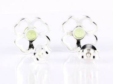 Ohrstecker Kleeblatt Peridot 925er Sterlingsilber