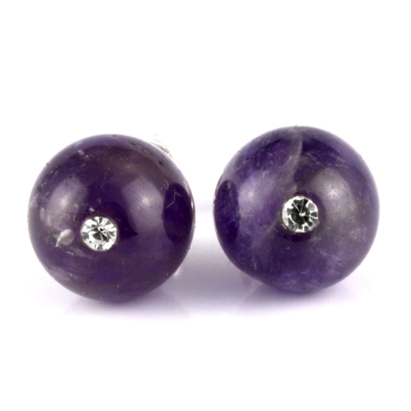 Ohrstecker mit Amethyst und Zirkonia 925er Sterlingsilber